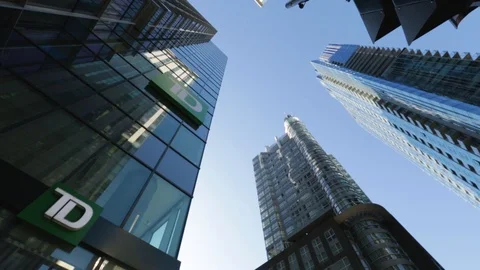 Low Angle Of Office Buildings Видео 118975515