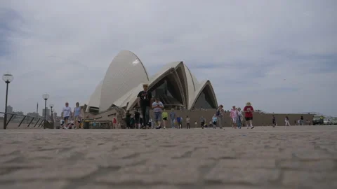 Low Angle of Opera House Sydney, Australia 4K Video stock 131309017