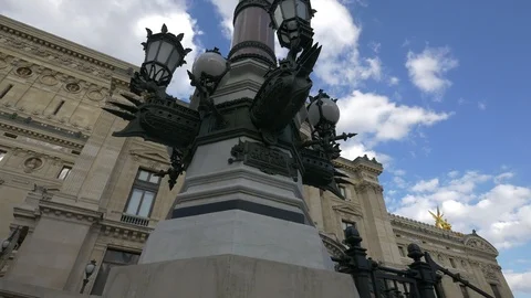 Low angle of Palais Garnier in Paris Stock Footage 87951643
