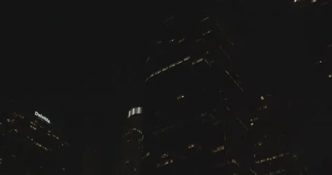 Low Angle Pan Across Downtown Buildings Stock Footage 158243063