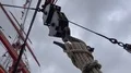 Low angle pan rigging masts and sails four-masted steel barque STS Sedov Седов 4k or 4k+ Resolution