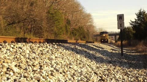 Low angle of passing train 스톡 동영상 10578423