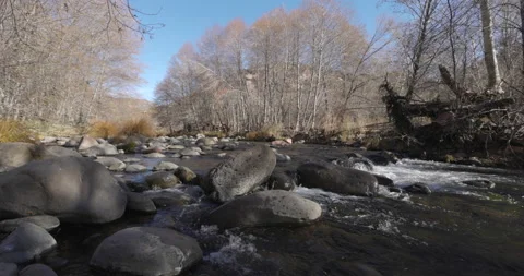 Low Angle Peaceful River Stock Footage 146662276