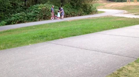 Low angle of people walk in the park Stock Footage 54648567