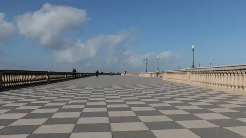 Low angle POV shot of the Terrazza Mascagni in the Tuscan city of Livorno. Stock Footage 170026269