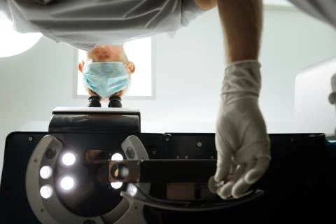 Low angle of a professional doctors hand Stock Photos