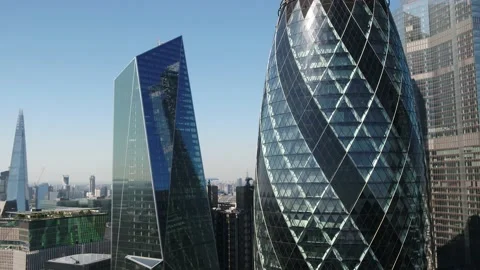 Low angle Recording of Skyscrapers in Central London, Daytime, 4K/25F Stock Footage 171574116