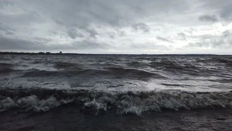 Low angle river waves Stock Footage 143197044