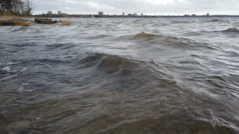 Low angle of river waves Stock Footage 143197219