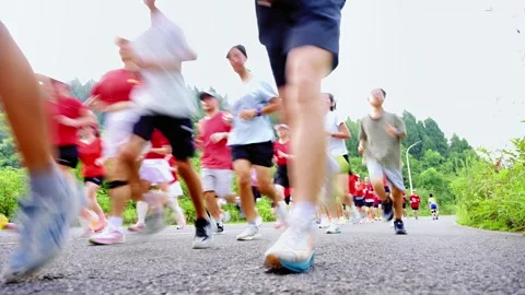 Low angle running legs motion Stock Footage 341738468