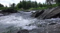 Low Angle Rushing Rapid River Water In Forest Ottauquechee River Vermont 4k or 4k+ Resolution