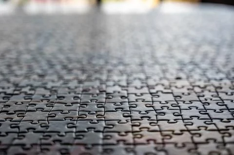 Low angle selective focus puzzle Stock Photos
