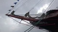 Low angle ship nose of four-masted steel barque STS Sedov Седов 4k or 4k+ Resolution