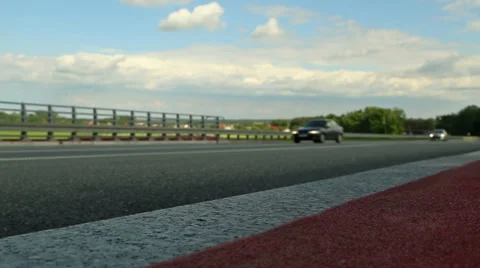 Low angle shoot of highway under blue sky Stock Footage 38962884
