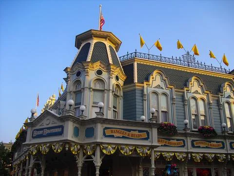 Low angle shot of an attraction building in Disneyland park in Paris, France 写真素材