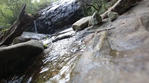 Low Angle Shot of Babbling Brook Stock Footage 90106514