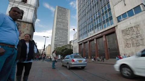 Low Angle Shot of Banco de la Republica Tower Stock Footage 42267402