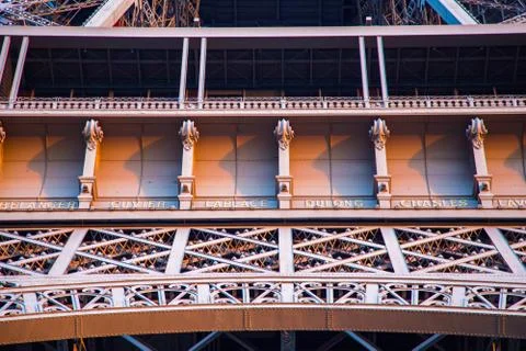 Low angle shot of the beautiful Eiffel Tower in Paris, France Stock Photos