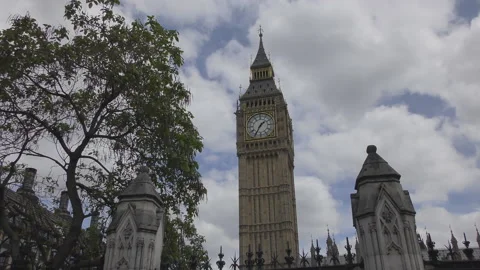A low angle shot of Big Ben tower. London. Stock Footage 99453905
