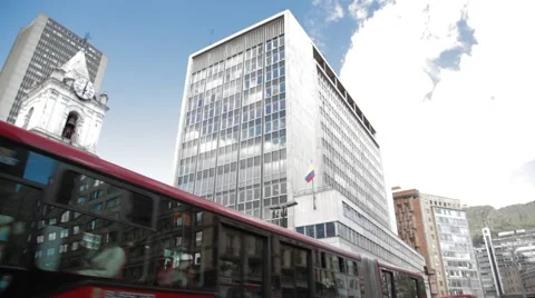 Low Angle Shot of Bogota's Historical Centre Stock Footage 42267409