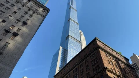 Low angle shot of Central Park Tower, Manhattan, New York City, United States Vídeo Stock 259155208