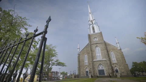 Low-angle shot of a church Stock Footage 211879053