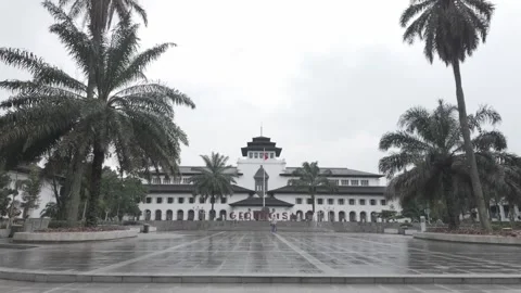 Low angle shot of city landmark, Gedung Sate, Bandung City, West Java Indonesia 스톡 동영상 281144892