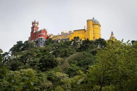 A low angle shot of a classical building of sintra-cascais natural park in po Fotos de archivo