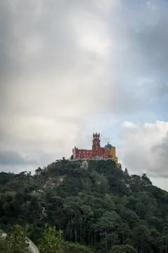 A low angle shot of a classical building of sintra-cascais natural park in po Fotos de archivo