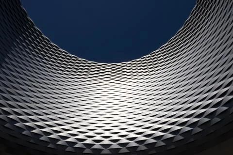 Low angle shot of a curve shape wall with a modern design Fotos de archivo