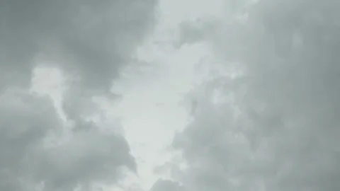 A low-angle shot of dark, heavy storm clouds gathering Stock Footage 340820747