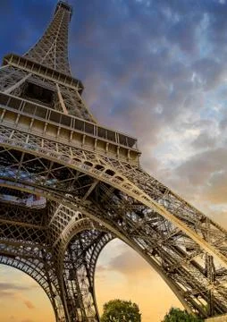 Low angle shot of the Eiffel Tower in Paris, France Photos