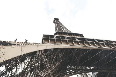 Low angle shot of the Eiffel Tower, Paris, France Stock Photos
