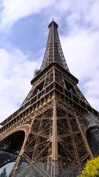 Low angle shot of the Eiffel Tower. Paris, France Stock Photos
