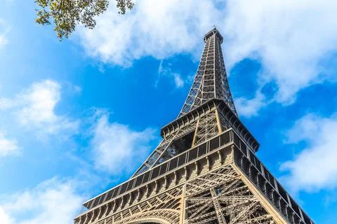 Low-angle shot of the Eiffel Tower in Paris, France Stock Photos