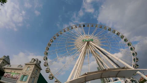 Low-angle shot of Ferris wheel in Bangkok Stock Footage 310259442