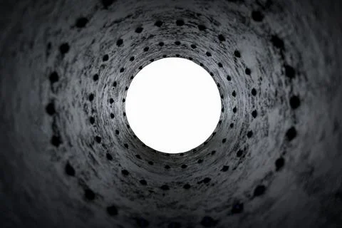 Low angle shot of the inside of a pipe Stock Illustration