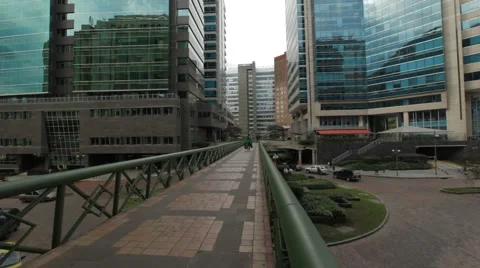 Low Angle Shot at the internal bridge in Santa Barbara Business Center Video stock 42270140