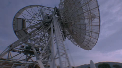 Low angle shot of a large satellite dish Stock Footage 312274099