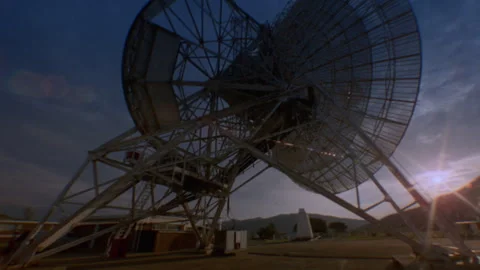 Low angle shot of a large satellite dish Stock Footage 312274116