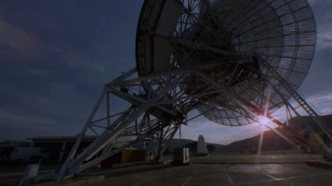 Low angle shot of a large satellite dish Stock Footage 312274140