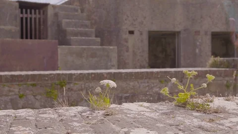 Low angle shot of lower floor of Elizabeth castle Stock Footage 125037650