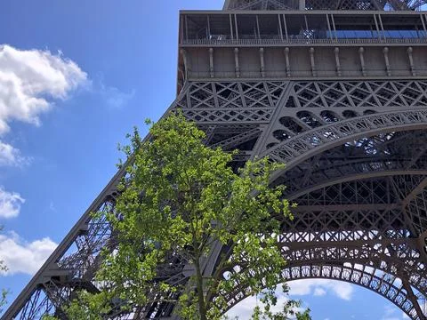 Low angle shot of the lower part of the Eiffel Tower, Paris, France 写真素材