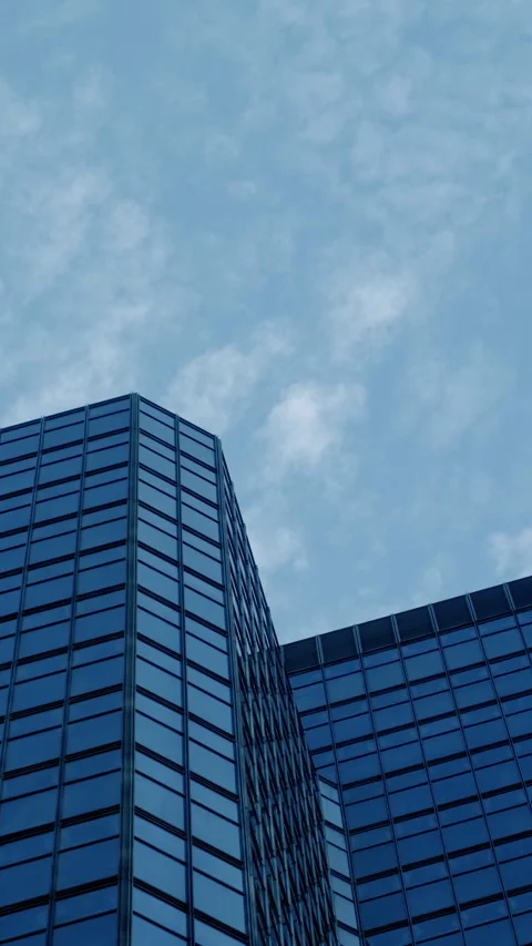 Low angle shot of modern high rise office tower Stock Footage 282069848