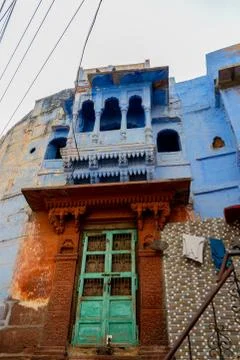 Low angle shot of an old big residential house in Indian-style Photos