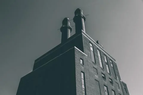 Low Angle Shot of Old Building in Black and White Stock Photos