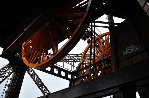 Low angle shot of a part of the Eiffel Tower in Paris, France Stock Photos