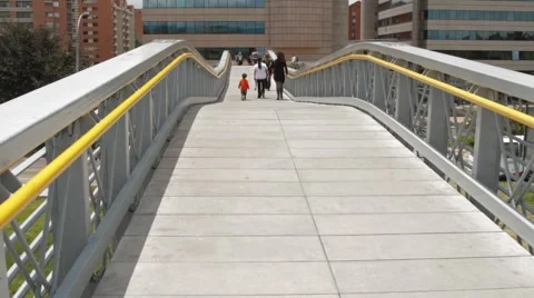Low Angle Shot of Pedestrian Bridge over Eldorado Avenue Stock Footage 42268309