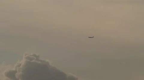 Low Angle Shot of a plane flying over Bogota Stock Footage 45237422