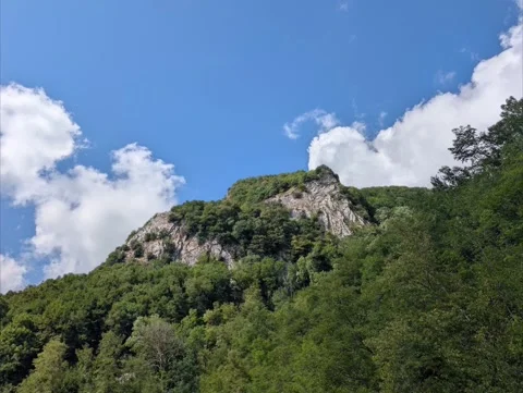 Low angle shot of a rocky mountain Stock Footage 344307354